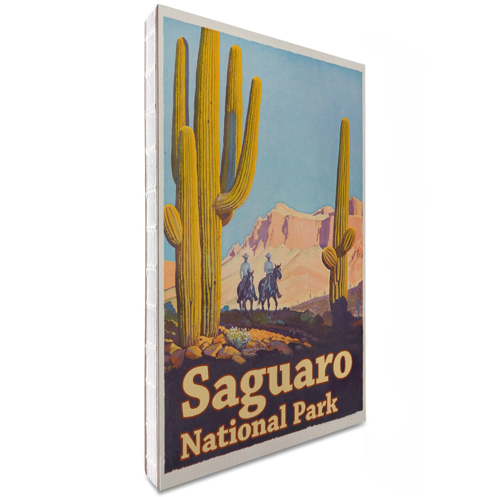 Lined 6x9 Journal, Saguaro National Park Vintage Poster, Lay Flat, 193 Pages, FSC paper Home Lantern Press 