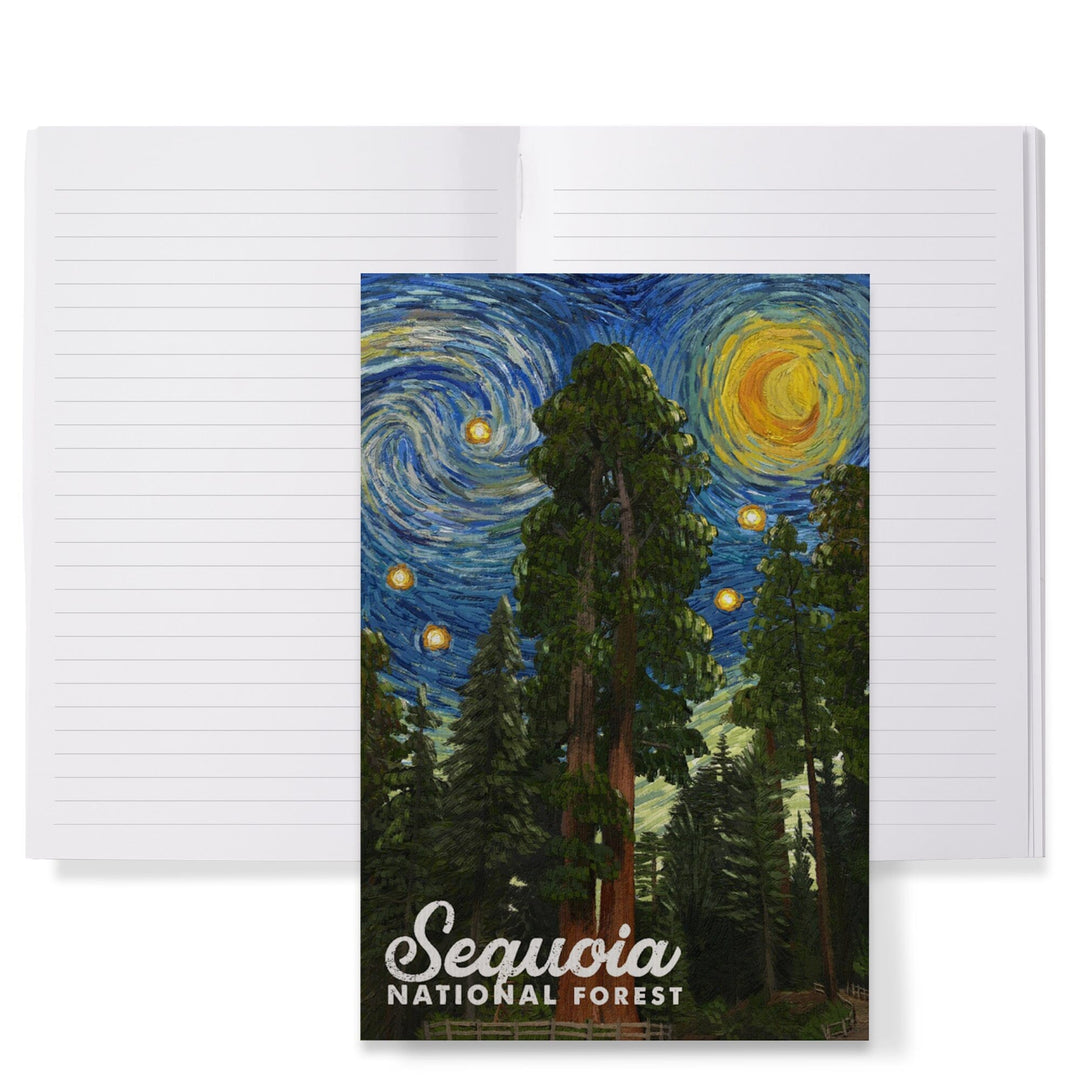 Lined 6x9 Journal, Sequoia National Forest, California, Starry Night National Park Series, Lay Flat, 193 Pages, FSC paper Home Lantern Press 