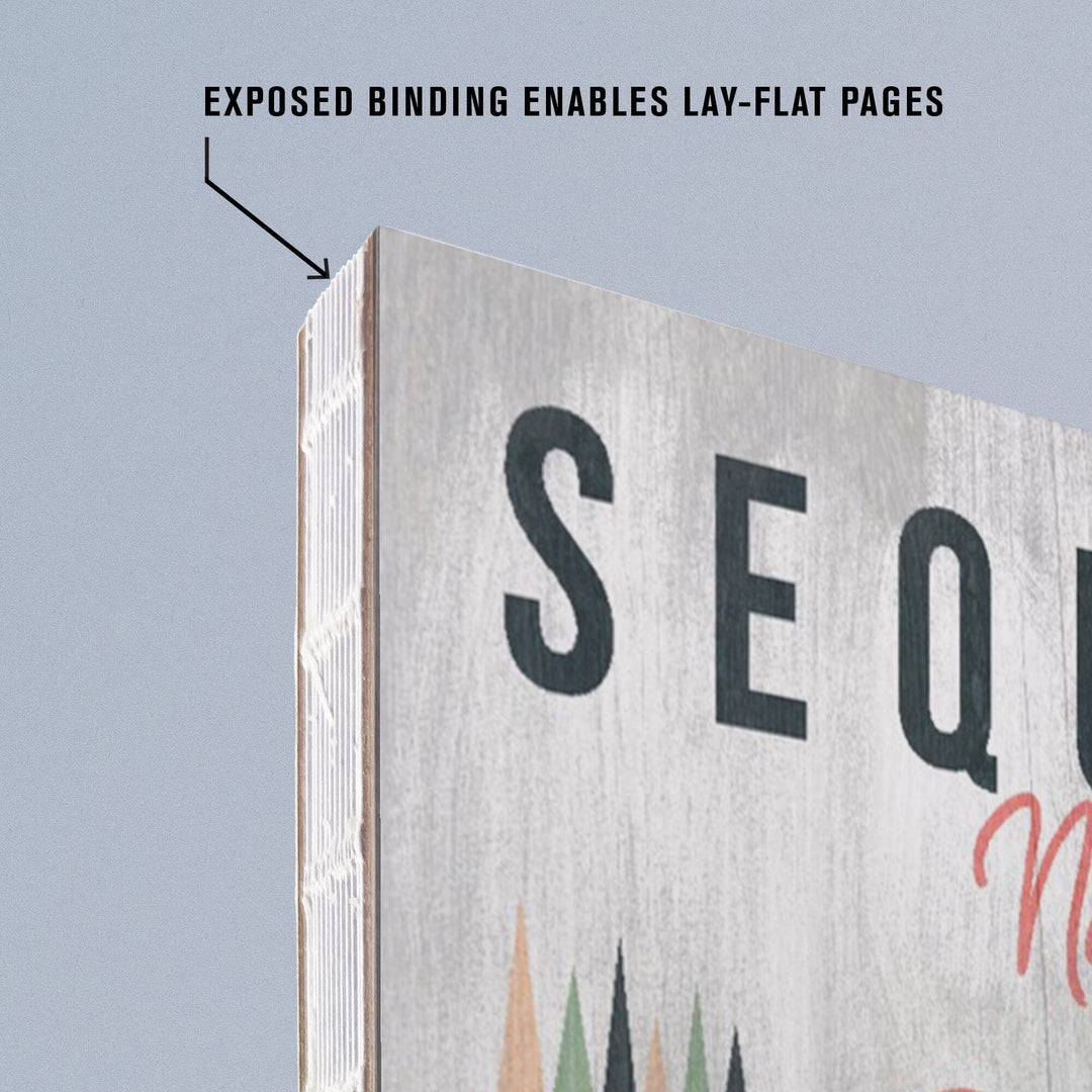 Lined 6x9 Journal, Sequoia National Park, Bear, Geometric Opacity, Lay Flat, 193 Pages, FSC paper Home Lantern Press 