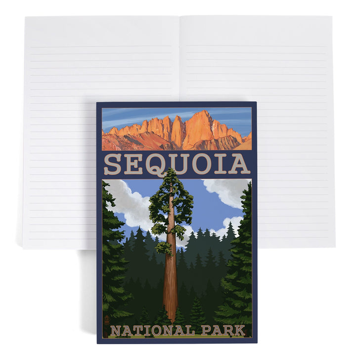 Lined 6x9 Journal, Sequoia National Park, California, Sequoia Tree and Palisades, Lay Flat, 193 Pages, FSC paper Home Lantern Press 