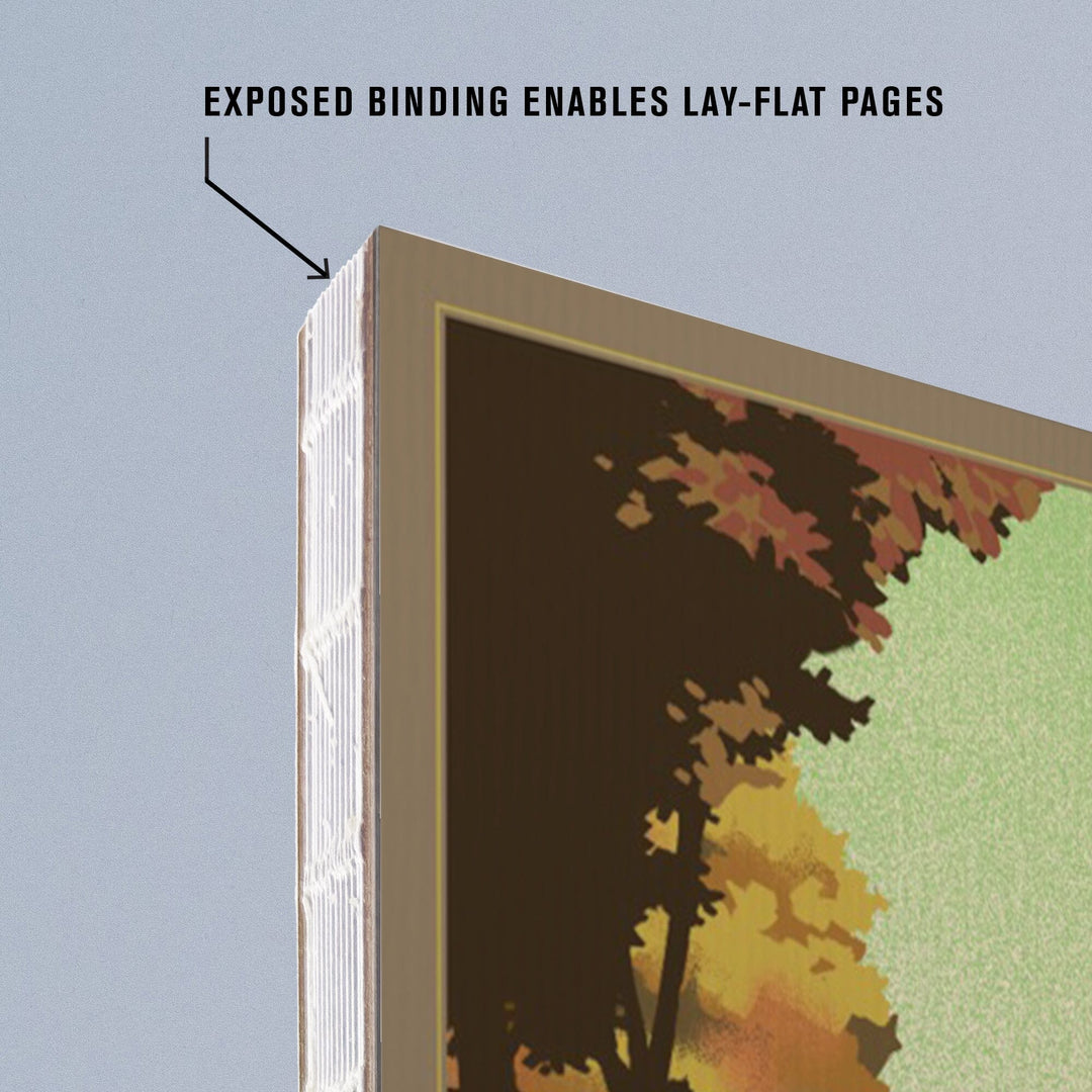 Lined 6x9 Journal, Shenandoah National Park, Falls, Lithograph, Lay Flat, 193 Pages, FSC paper Home Lantern Press 