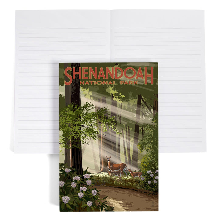 Lined 6x9 Journal, Shenandoah National Park, Virginia, Deer and Fawns, Lay Flat, 193 Pages, FSC paper Home Lantern Press 