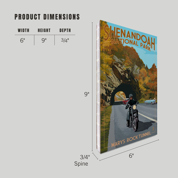 Lined 6x9 Journal, Shenandoah National Park, Virginia, Marys Rock Tunnel Motorcycle, Lay Flat, 193 Pages, FSC paper Home Lantern Press 