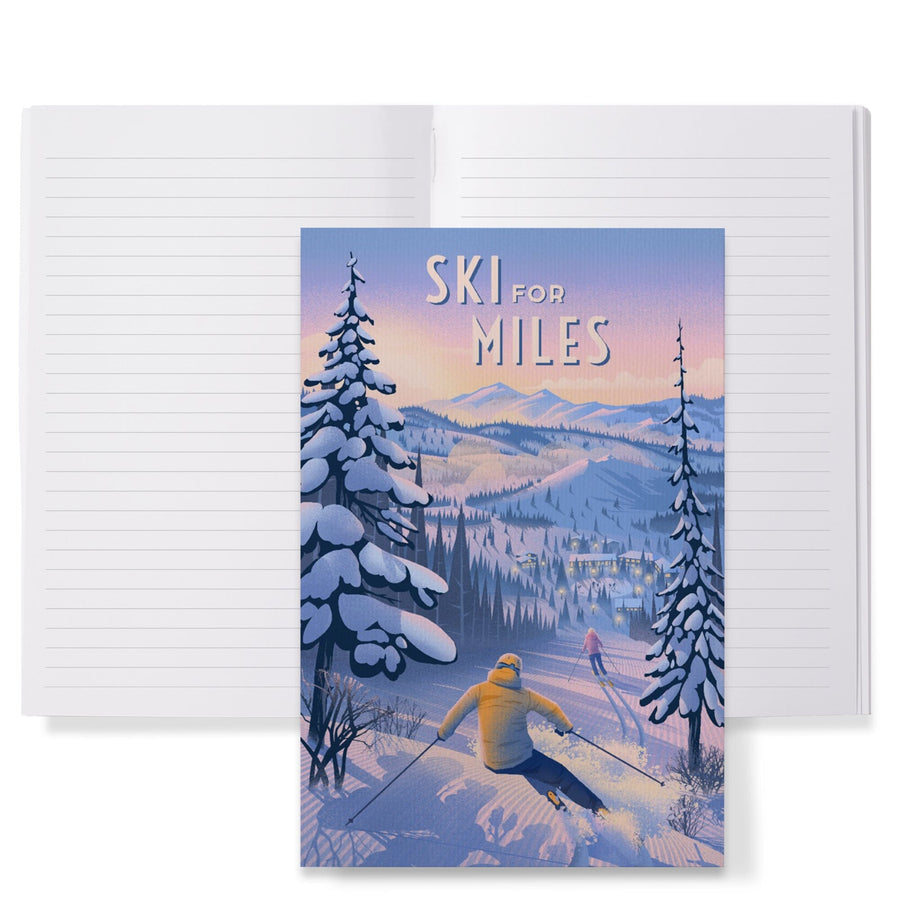 Lined 6x9 Journal, Ski for Miles, Skiing, Lay Flat, 193 Pages, FSC paper Home Lantern Press 