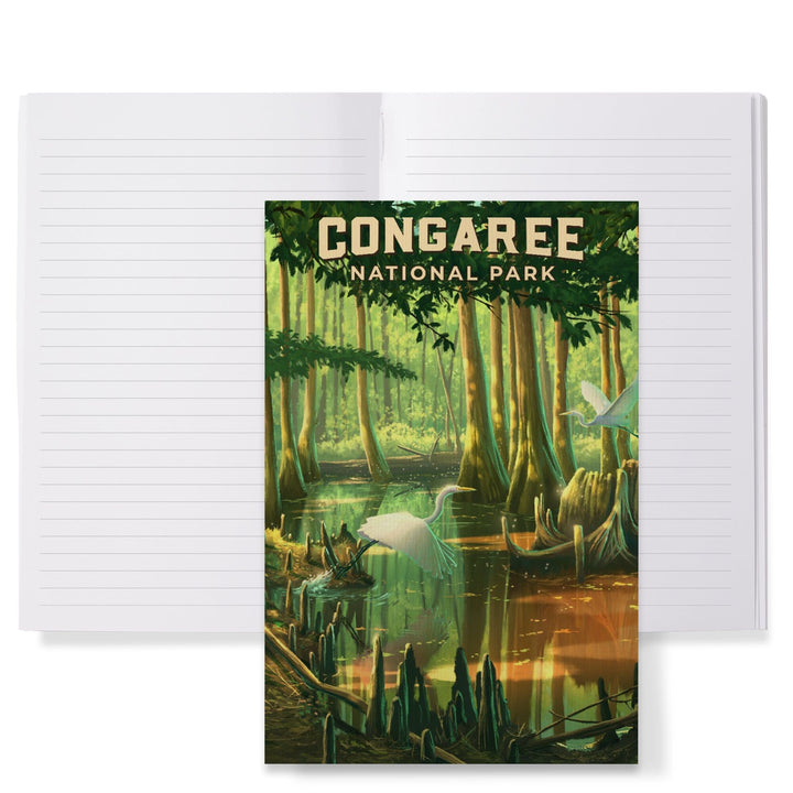 Lined 6x9 Journal, South Carolina, Oil Painting, Congaree National Park, Lay Flat, 193 Pages, FSC paper Home Lantern Press 