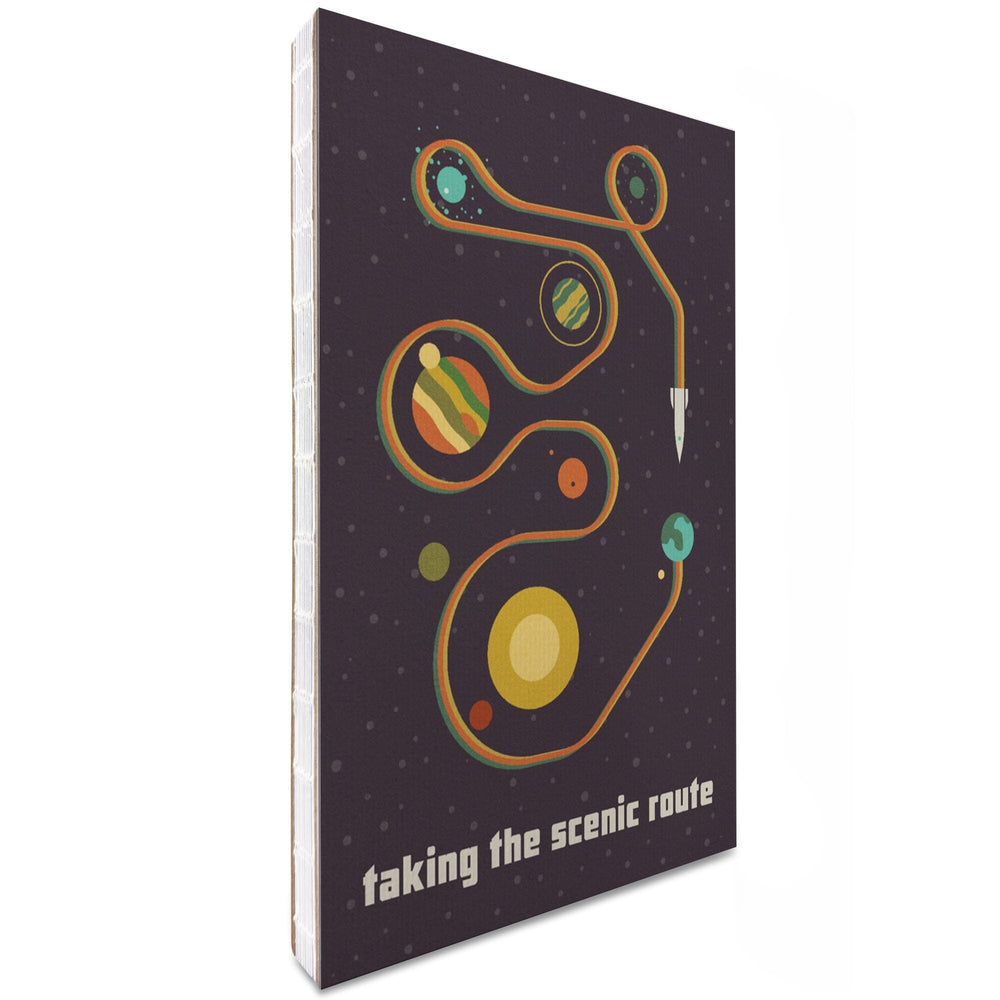 Lined 6x9 Journal, Space Is The Place Collection, Solar System, Taking The Scenic Route, Lay Flat, 193 Pages, FSC paper Home Lantern Press 