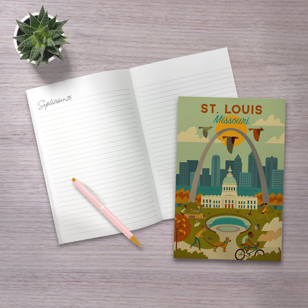 Lined 6x9 Journal, St. Louis, Missouri, Geometric National Park Series, Lay Flat, 193 Pages, FSC paper Home Lantern Press 