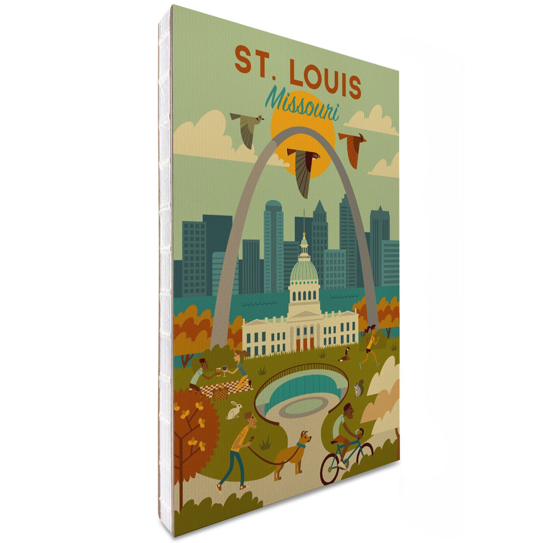 Lined 6x9 Journal, St. Louis, Missouri, Geometric National Park Series, Lay Flat, 193 Pages, FSC paper Home Lantern Press 