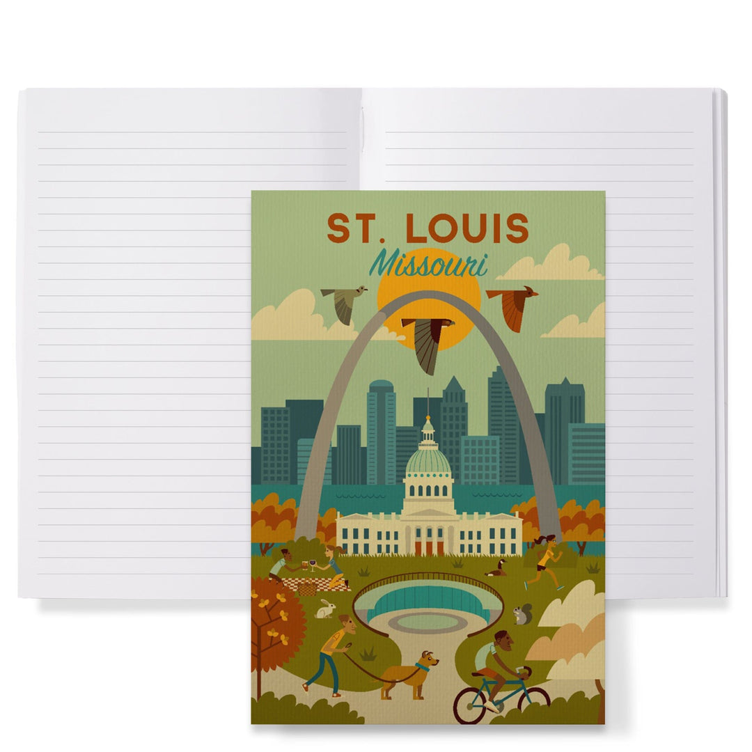 Lined 6x9 Journal, St. Louis, Missouri, Geometric National Park Series, Lay Flat, 193 Pages, FSC paper Home Lantern Press 