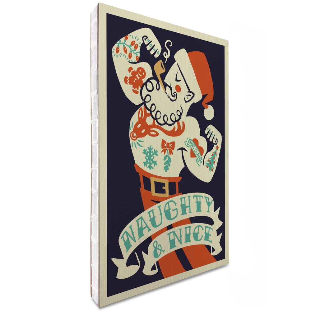 Lined 6x9 Journal, Tattoo Santa, Retro Christmas, Lay Flat, 193 Pages, FSC paper Home Lantern Press 