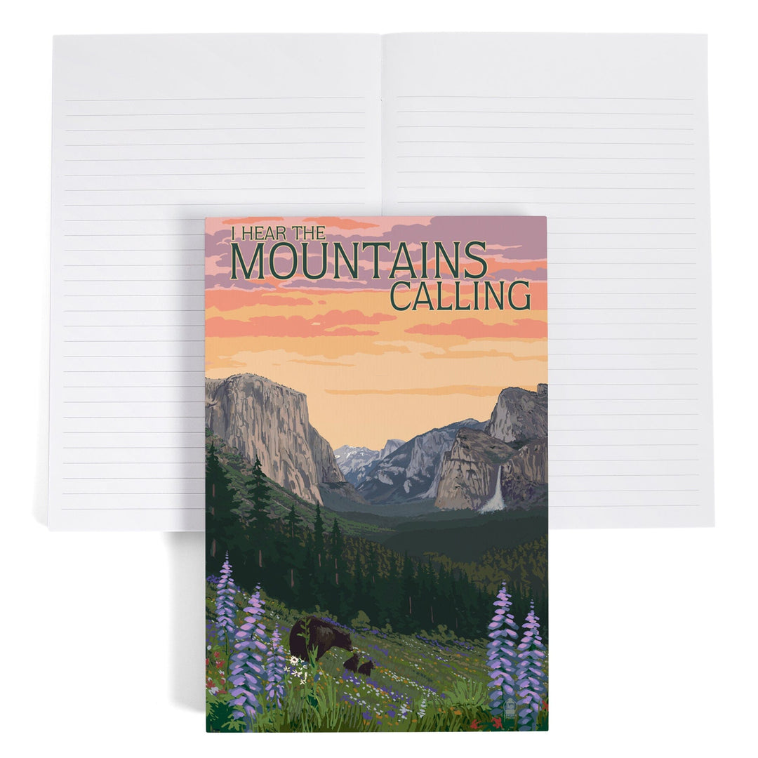 Lined 6x9 Journal, The Mountains Calling, National Park WPA Sentiment, Lay Flat, 193 Pages, FSC paper Home Lantern Press 