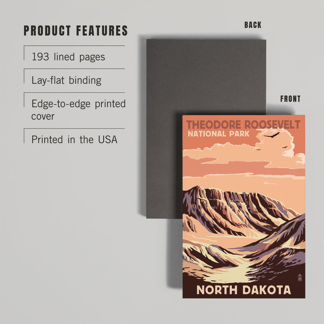 Lined 6x9 Journal, Theodore Roosevelt National Park, North Dakota, Buttes, Lay Flat, 193 Pages, FSC paper Home Lantern Press 