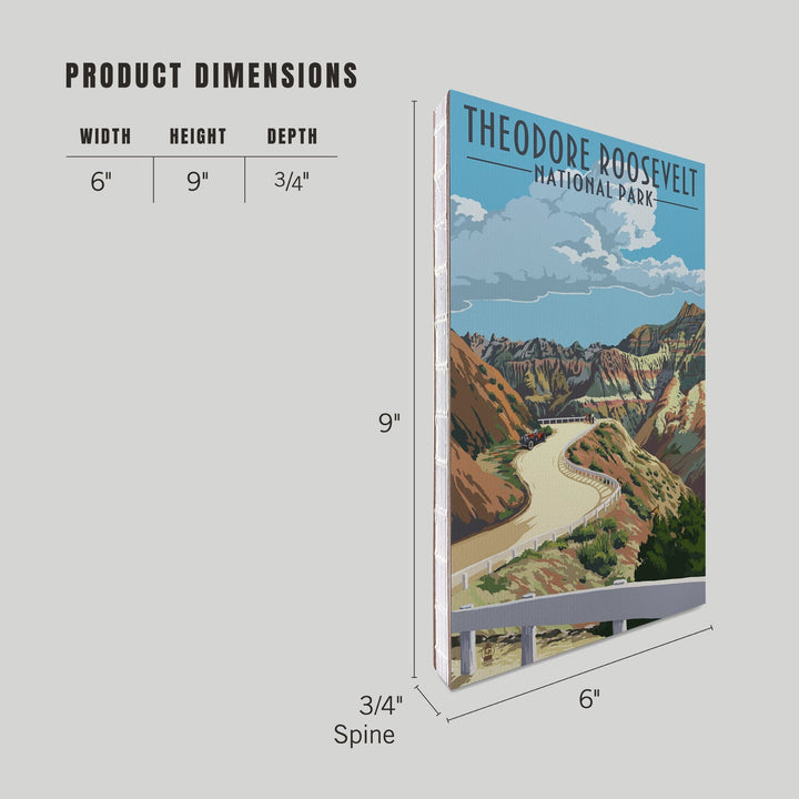 Lined 6x9 Journal, Theodore Roosevelt National Park, North Dakota, Road Scene, Lay Flat, 193 Pages, FSC paper Home Lantern Press 