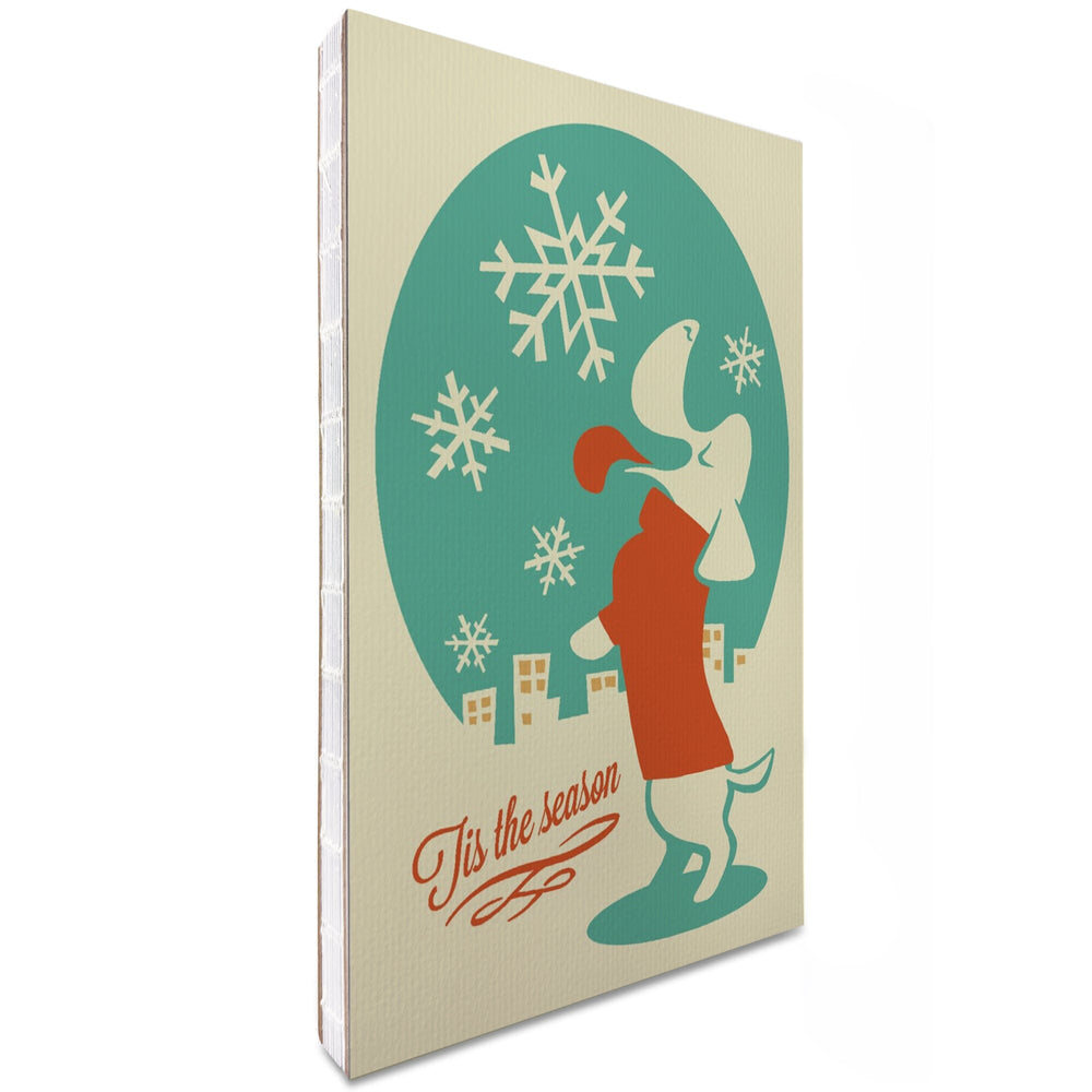 Lined 6x9 Journal, Tis the Season, Dog, Retro Christmas, Lay Flat, 193 Pages, FSC paper Home Lantern Press 