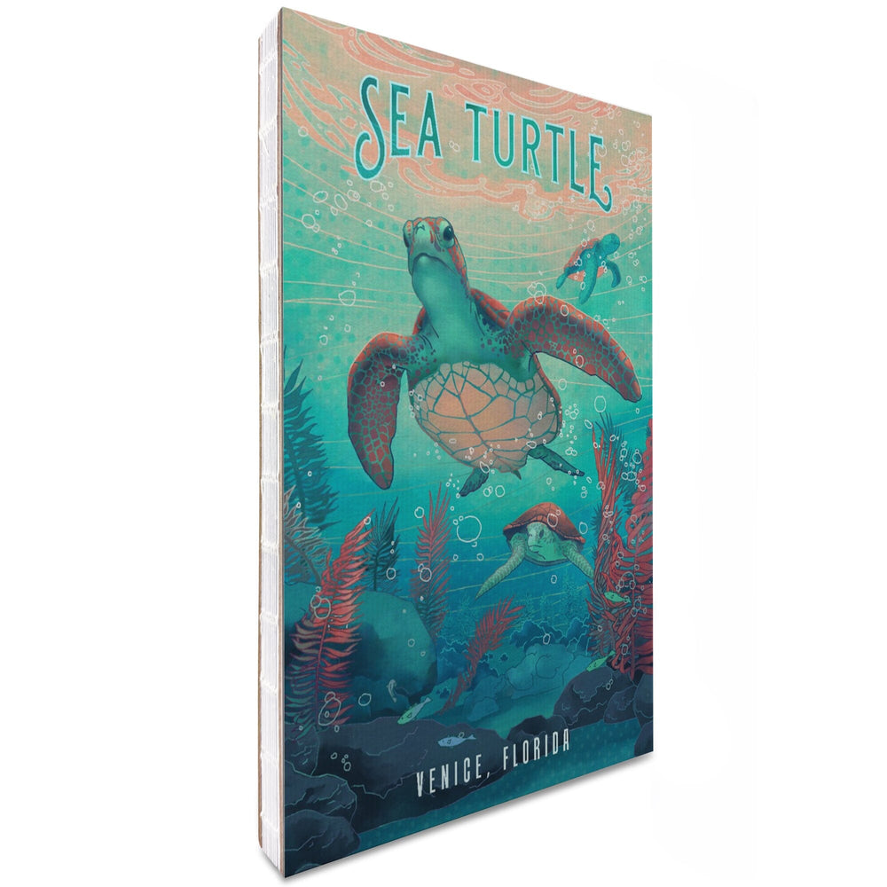Lined 6x9 Journal, Venice, Florida, Fluid Linework, Sea Turtle, Lay Flat, 193 Pages, FSC paper Home Lantern Press 