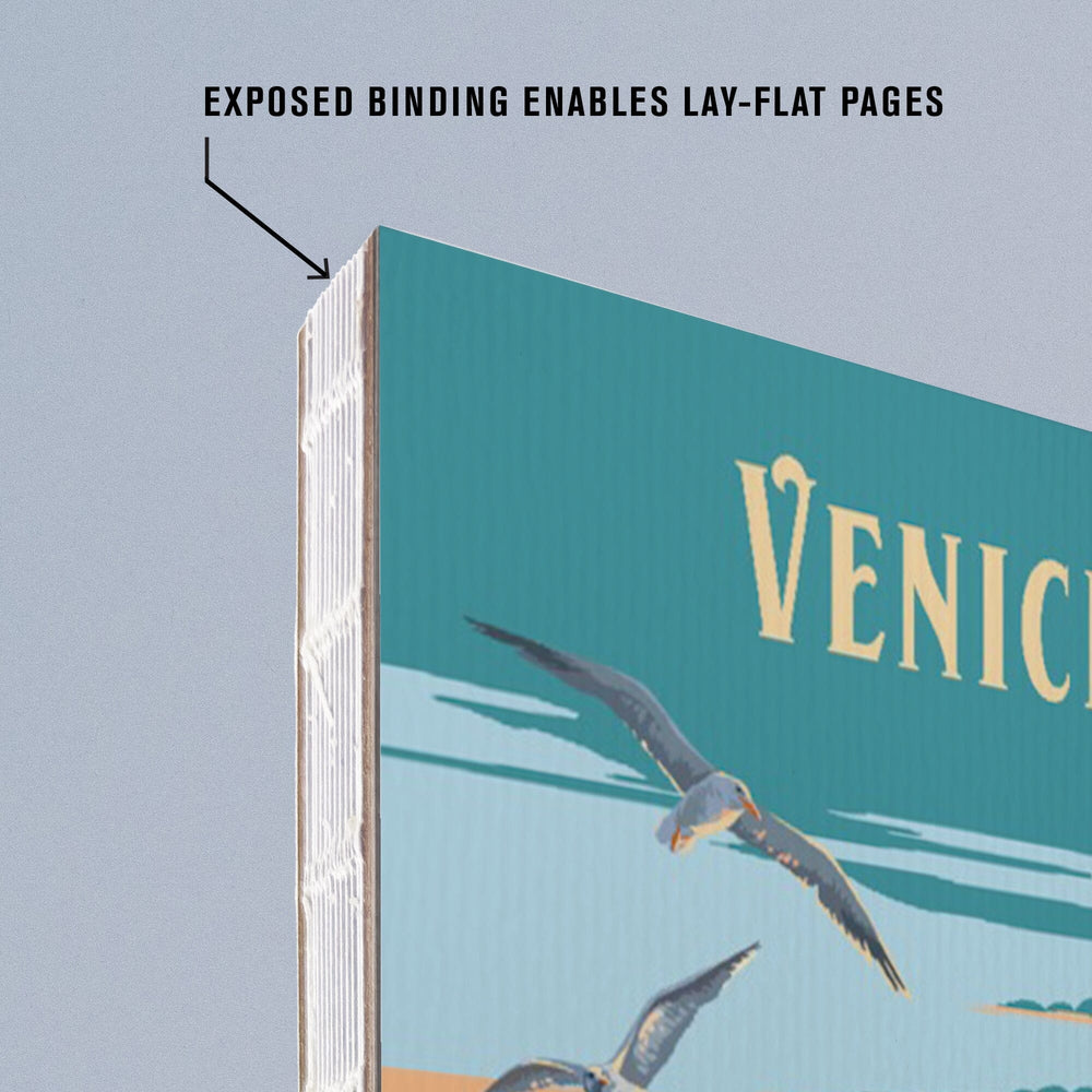 Lined 6x9 Journal, Venice, Florida, Painterly Pier, Lay Flat, 193 Pages, FSC paper Home Lantern Press 