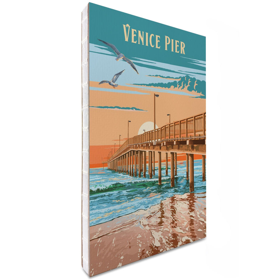 Lined 6x9 Journal, Venice, Florida, Painterly Pier, Lay Flat, 193 Pages, FSC paper Home Lantern Press 