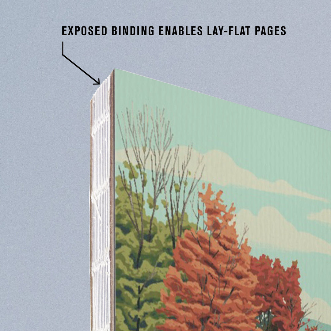 Lined 6x9 Journal, Vermont, Quiet Explorer, Boating, Fall Colors, Lay Flat, 193 Pages, FSC paper Home Lantern Press 