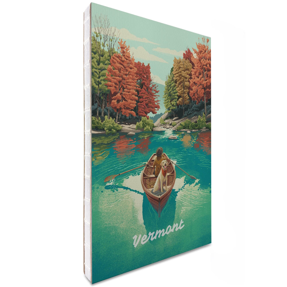 Lined 6x9 Journal, Vermont, Quiet Explorer, Boating, Fall Colors, Lay Flat, 193 Pages, FSC paper Home Lantern Press 