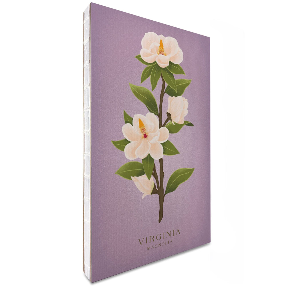 Lined 6x9 Journal, Virginia, Vintage Flora, State Series, Magnolia, Lay Flat, 193 Pages, FSC paper Home Lantern Press 