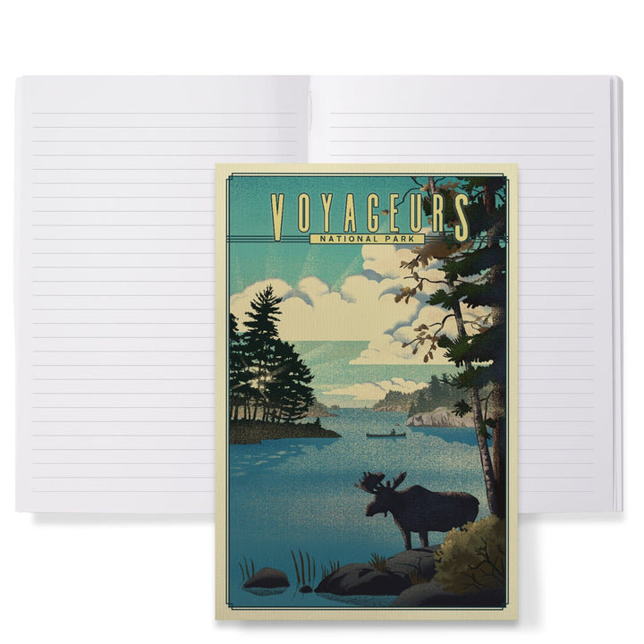 Lined 6x9 Journal, Voyageurs National Park, Minnesota, Lithograph National Park Series, Lay Flat, 193 Pages, FSC paper Home Lantern Press 