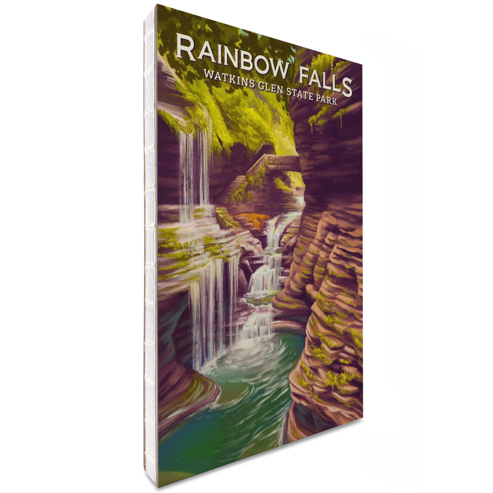 Lined 6x9 Journal, Watkins Glen State Park, New York, Oil Painting, Rainbow Falls, Lay Flat, 193 Pages, FSC paper Home Lantern Press 