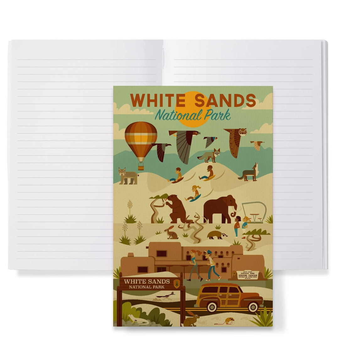 Lined 6x9 Journal, White Sands National Park, New Mexico, Geometric National Park Series, Lay Flat, 193 Pages, FSC paper Home Lantern Press 