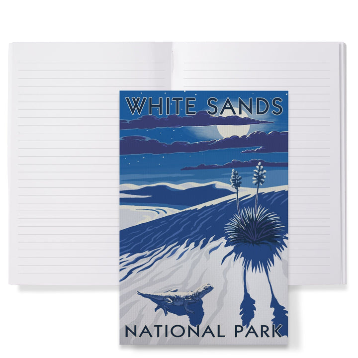 Lined 6x9 Journal, White Sands National Park, New Mexico, Night Scene, Lay Flat, 193 Pages, FSC paper Home Lantern Press 