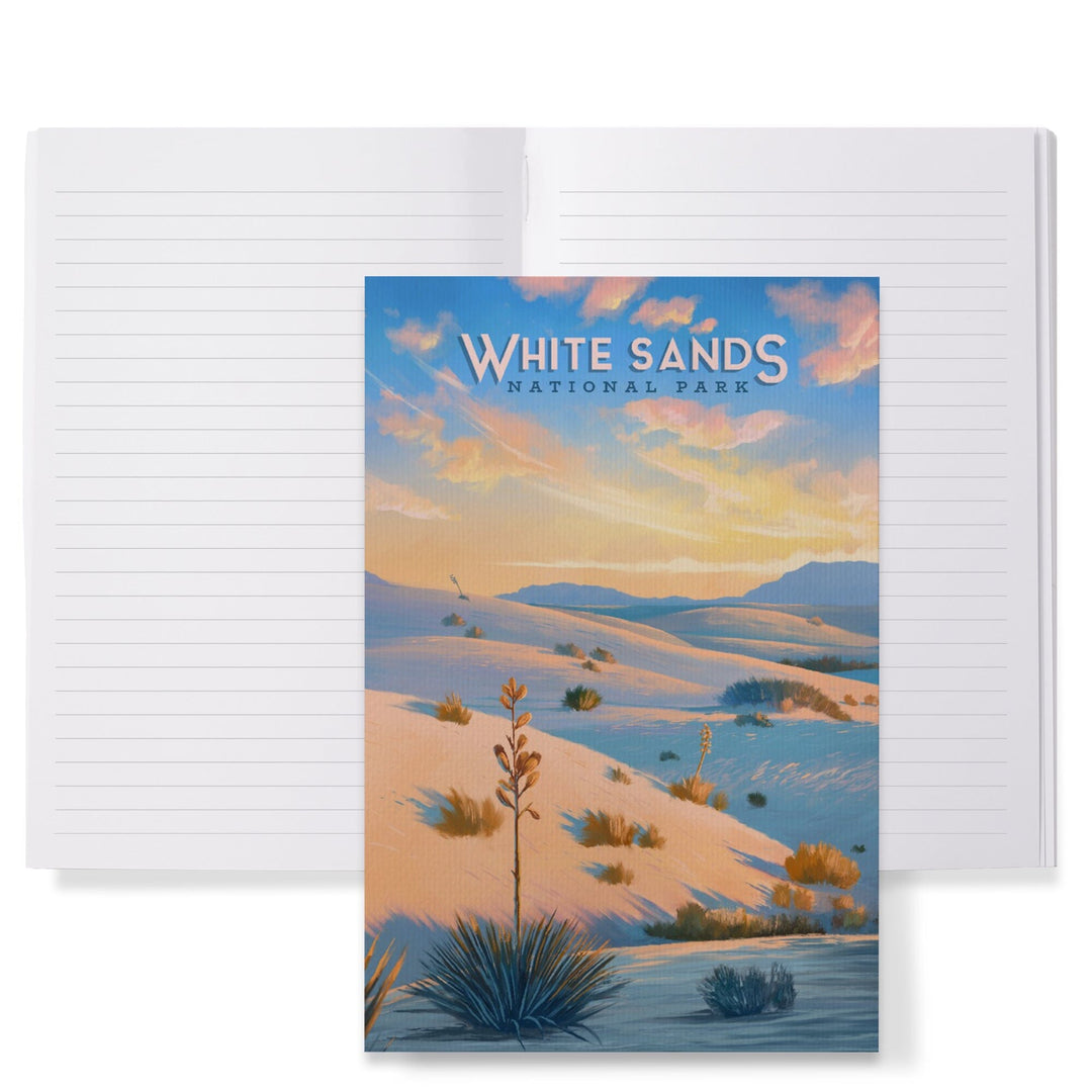 Lined 6x9 Journal, White Sands National Park, New Mexico, Oil Painting, Lay Flat, 193 Pages, FSC paper Home Lantern Press 