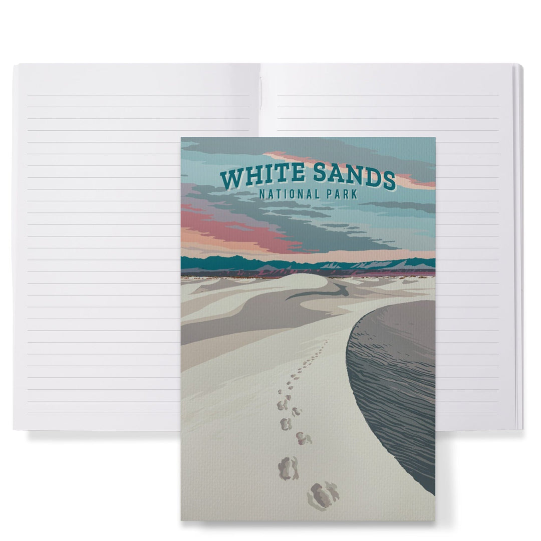 Lined 6x9 Journal, White Sands National Park, New Mexico, Painterly National Park Series, Lay Flat, 193 Pages, FSC paper Home Lantern Press 