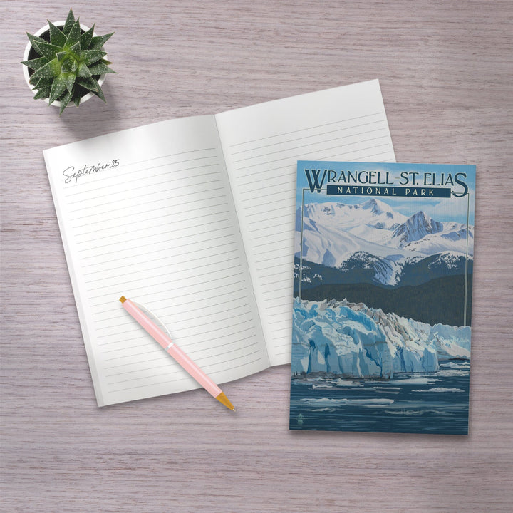 Lined 6x9 Journal, Wrangell, St. Elias National Park, Alaska, Glacier, Lay Flat, 193 Pages, FSC paper Home Lantern Press 
