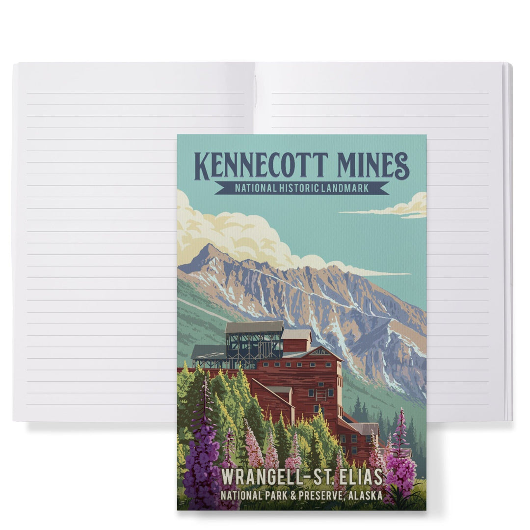 Lined 6x9 Journal, Wrangell-St Elias National Park and Preserve, Alaska, Kennecott Mines, Painterly, Lay Flat, 193 Pages, FSC paper Home Lantern Press 