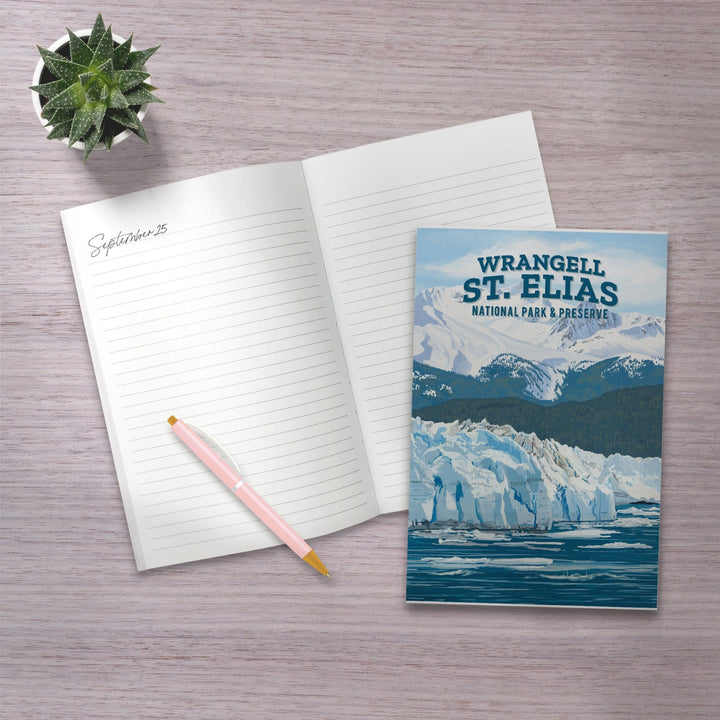 Lined 6x9 Journal, Wrangell-St. Elias National Park and Preserve, Alaska, Painterly National Park Series, Lay Flat, 193 Pages, FSC paper Home Lantern Press 