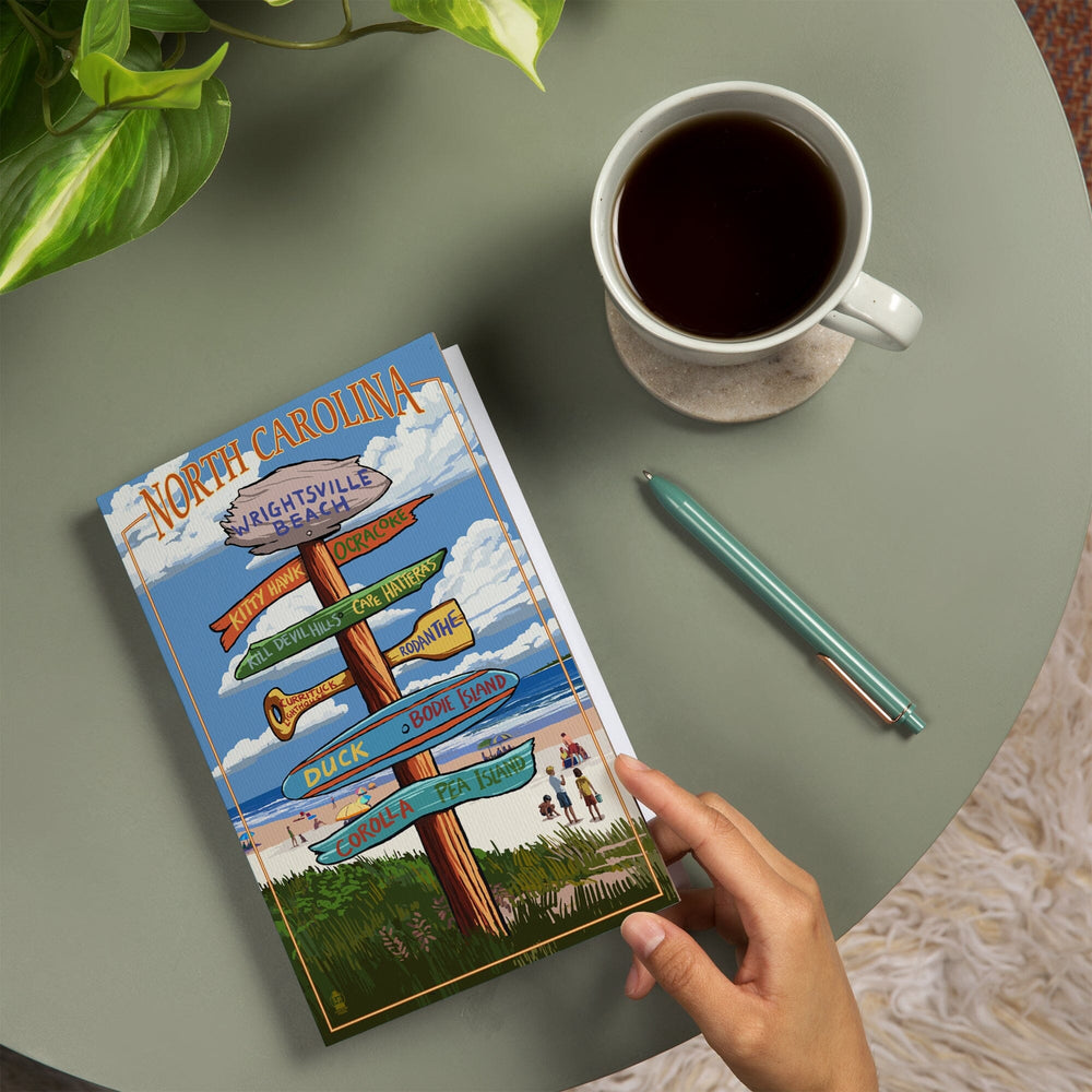 Lined 6x9 Journal, Wrightsville Beach, North Carolina, Destinations Sign, Lay Flat, 193 Pages, FSC paper Home Lantern Press 