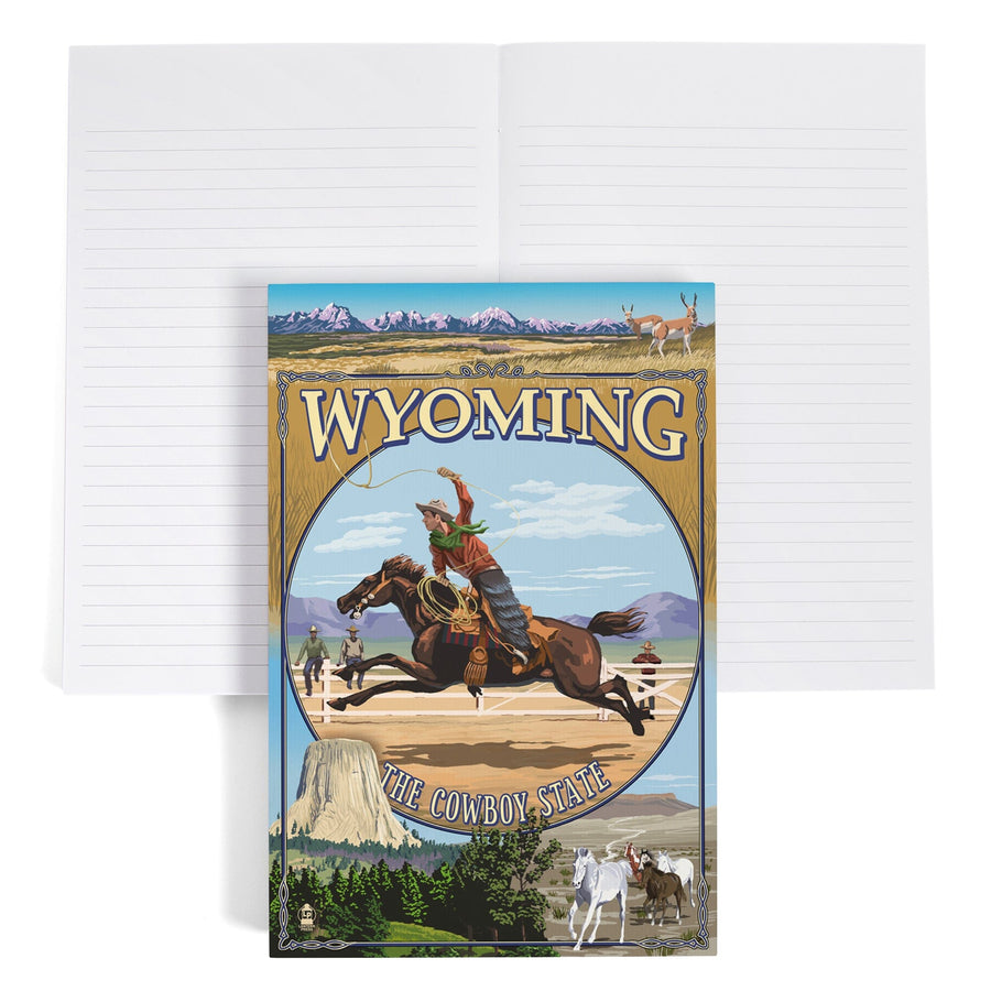 Lined 6x9 Journal, Wyoming State Scenes, Lay Flat, 193 Pages, FSC paper Home Lantern Press 