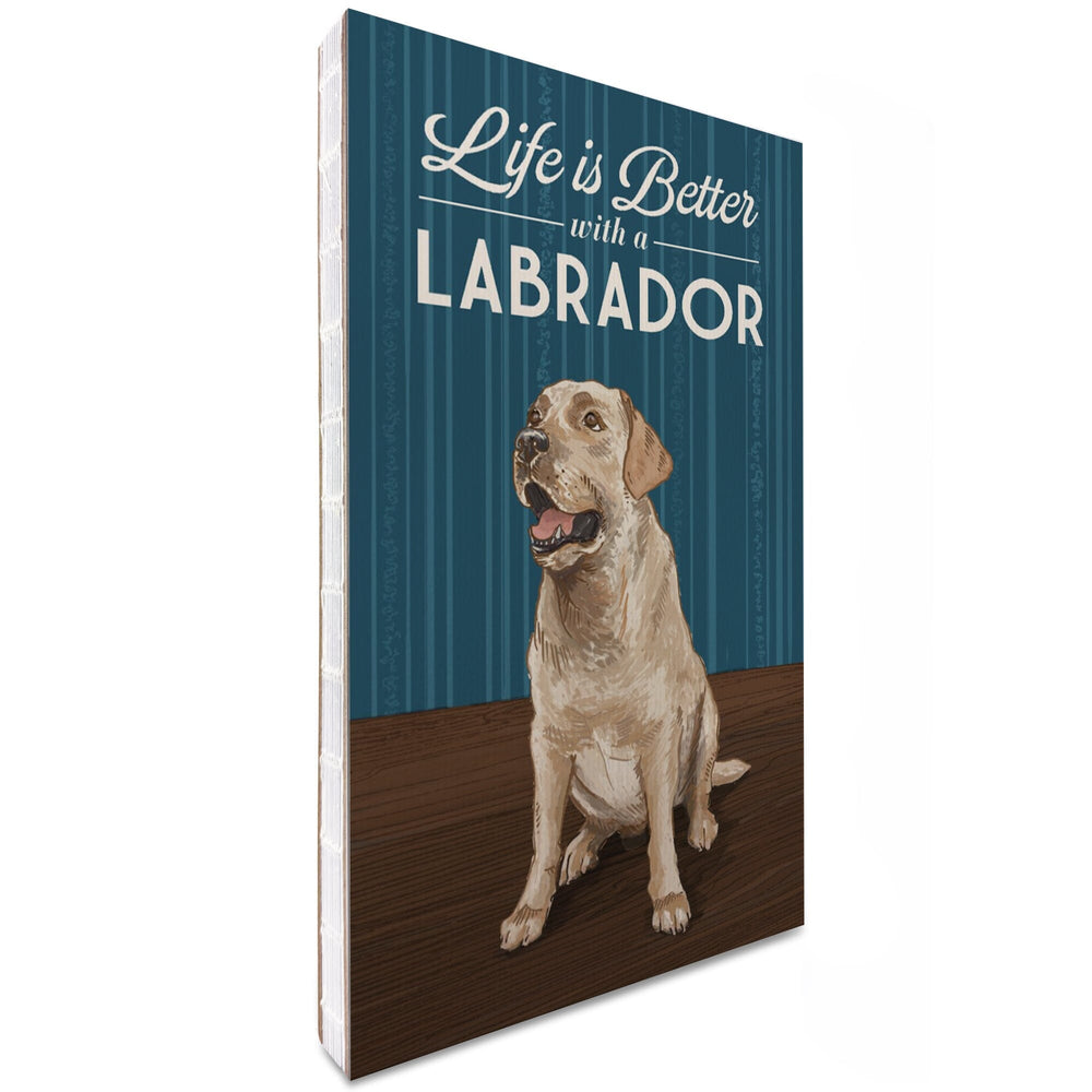 Lined 6x9 Journal, Yellow Lab, Life is Better, Lay Flat, 193 Pages, FSC paper Home Lantern Press 