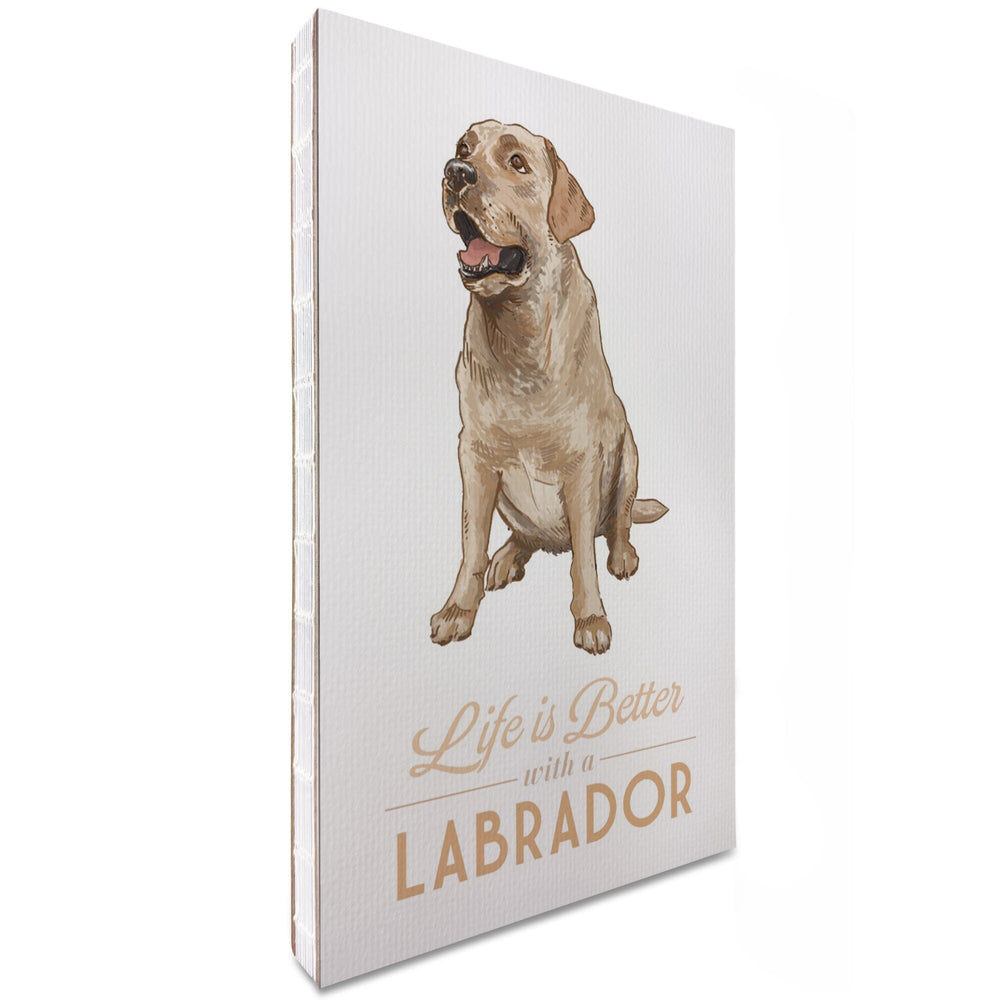 Lined 6x9 Journal, Yellow Labrador Retriever, Life is Better, Lay Flat, 193 Pages, FSC paper Home Lantern Press 