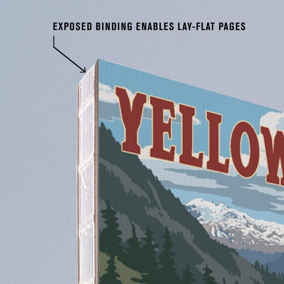 Lined 6x9 Journal, Yellowstone, Montana, Retro Camper, Lay Flat, 193 Pages, FSC paper Home Lantern Press 