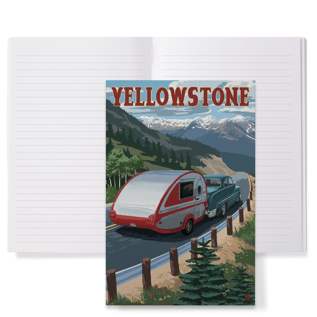 Lined 6x9 Journal, Yellowstone, Montana, Retro Camper, Lay Flat, 193 Pages, FSC paper Home Lantern Press 