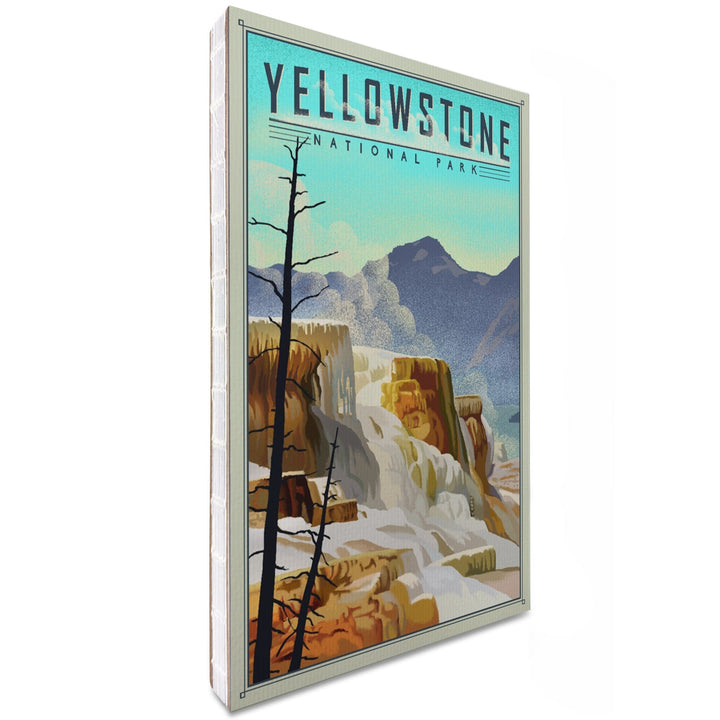 Lined 6x9 Journal, Yellowstone National Park, Mammoth Hot Springs, Lithograph National Park Series, Lay Flat, 193 Pages, FSC paper Home Lantern Press 