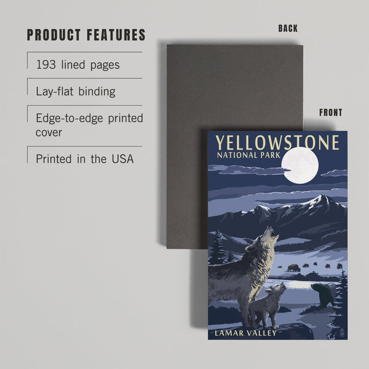 Lined 6x9 Journal, Yellowstone National Park, Montana, Lamar Valley Scene, Lay Flat, 193 Pages, FSC paper Home Lantern Press 