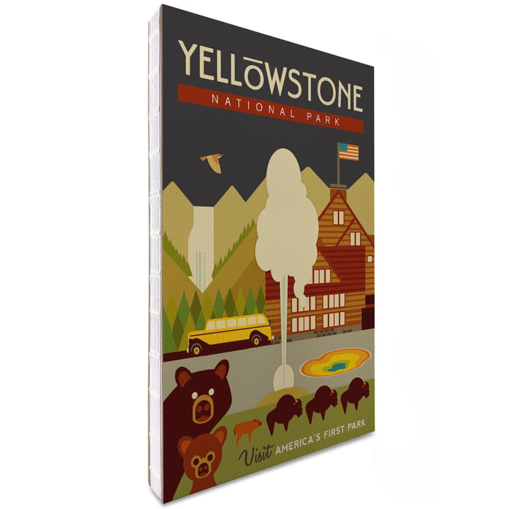 Lined 6x9 Journal, Yellowstone National Park, WY, Geometric, Lay Flat, 193 Pages, FSC paper Home Lantern Press 