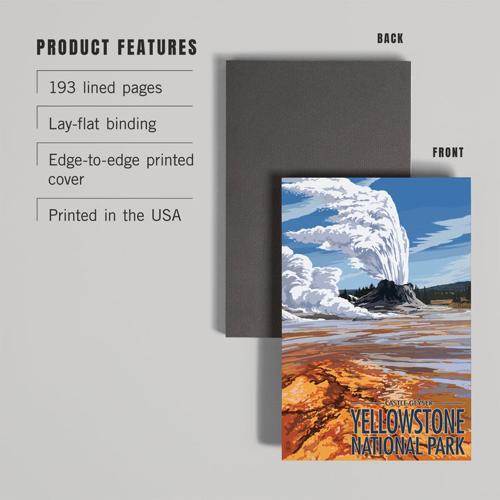 Lined 6x9 Journal, Yellowstone National Park, Wyoming, Castle Geyser, Lay Flat, 193 Pages, FSC paper Home Lantern Press 