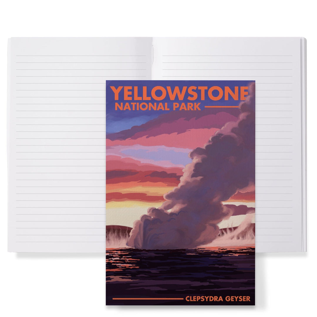 Lined 6x9 Journal, Yellowstone National Park, Wyoming, Clepsydra Geyser, Lay Flat, 193 Pages, FSC paper Home Lantern Press 