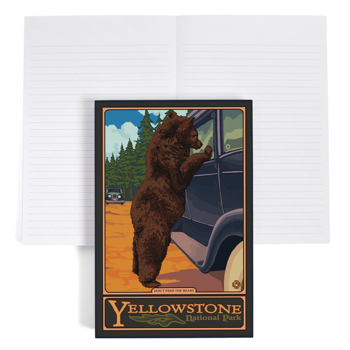 Lined 6x9 Journal, Yellowstone National Park, Wyoming, Don't Feed The Bears, Lay Flat, 193 Pages, FSC paper Home Lantern Press 