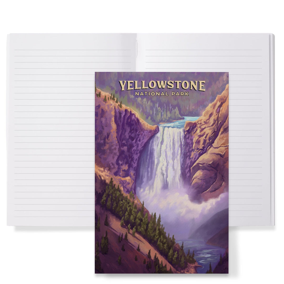 Lined 6x9 Journal, Yellowstone National Park, Wyoming, Oil Painting, Yellowstone Falls, Lay Flat, 193 Pages, FSC paper Home Lantern Press 