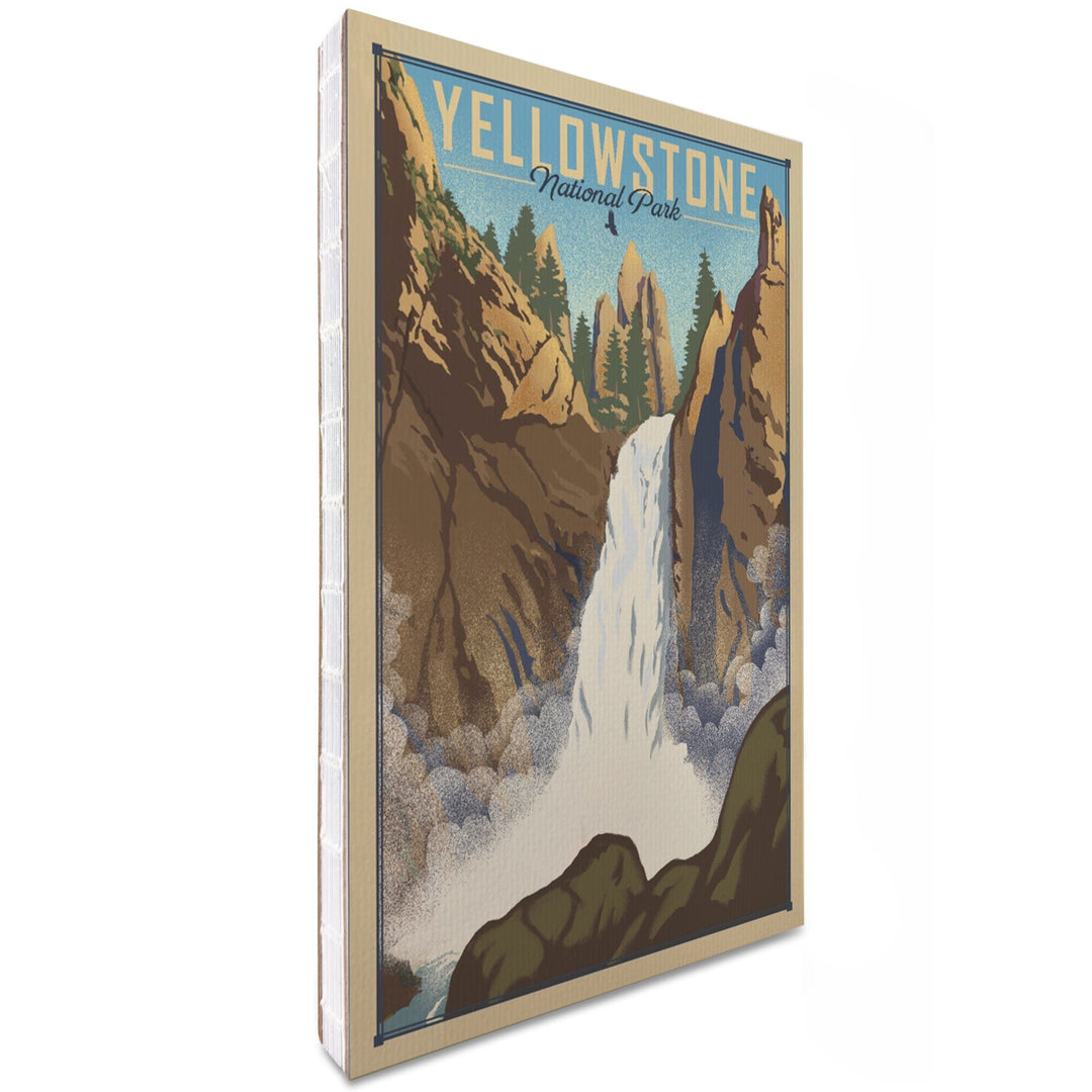 Lined 6x9 Journal, Yellowstone National Park, Wyoming, Tower Falls, Lithograph National Park Series, Lay Flat, 193 Pages, FSC paper Home Lantern Press 