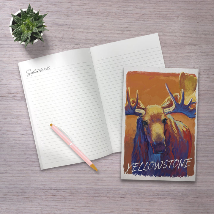 Lined 6x9 Journal, Yellowstone, Vivid Moose, Lay Flat, 193 Pages, FSC paper Home Lantern Press 