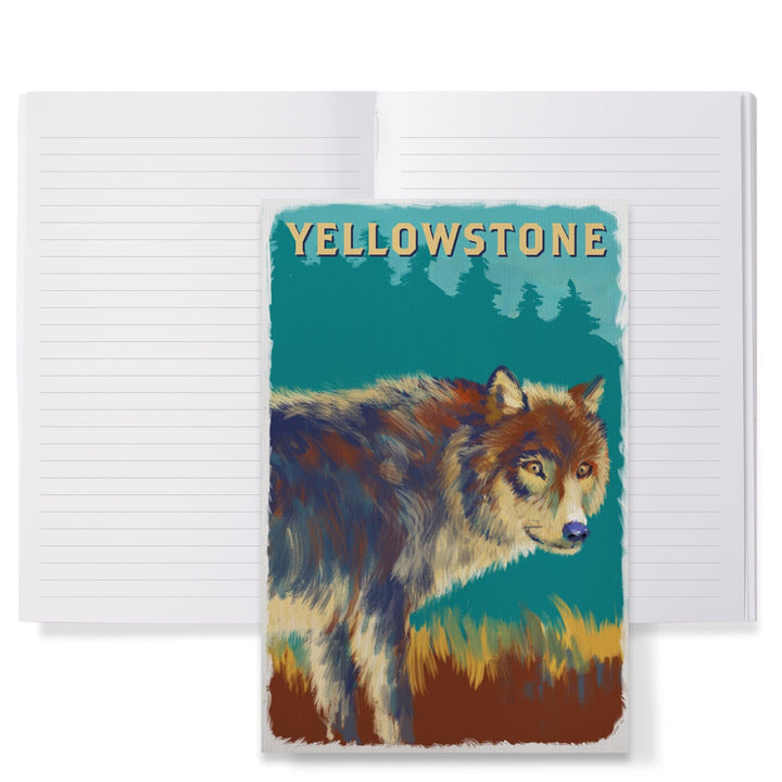 Lined 6x9 Journal, Yellowstone, Wolf, Vivid, Lay Flat, 193 Pages, FSC paper Home Lantern Press 