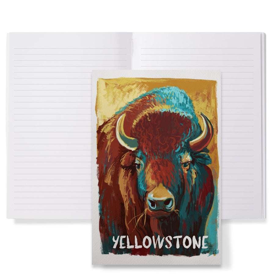 Lined 6x9 Journal, Yellowstone, Wyoming, Bison, Vivid, Lay Flat, 193 Pages, FSC paper Home Lantern Press 